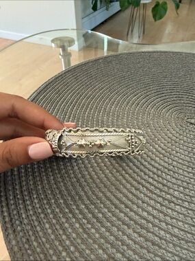 Ornate Silver-Tone Filigree Barrette